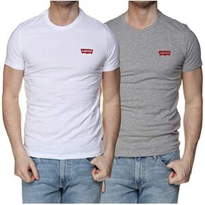 Levi's Men's 2-Pack Crewneck Graphic Tee T-Shirt, White / Mid Tone Grey Heather, L Slim fit Levi's Men's 2-Pack Crewneck Graphic Tee T-Shirt, White / Mid Tone Grey Heather, L Slim fit