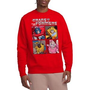 Hasbro Generations Retro Heroic Autobot Grid Unisex Sweatshirt, Red, Medium Hasbro Generations Retro Heroic Autobot Grid Unisex Sweatshirt, Red, Medium