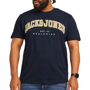 JACK & JONES Men's Jjecaleb Varsity Tee SS O-Neck Noos T-Shirt, Blazer Navy, S JACK & JONES Men's Jjecaleb Varsity Tee SS O-Neck Noos T-Shirt, Blazer Navy, S