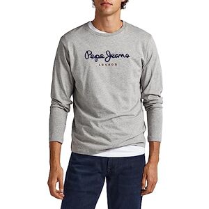 Pepe Jeans Eggo Men's T-Shirt Slim Fit Long Sleeve Grey (Grey Marl), XXL Pepe Jeans Eggo Men's T-Shirt Slim Fit Long Sleeve Grey (Grey Marl), XXL