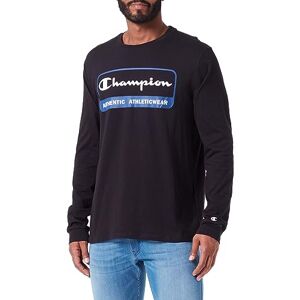 Champion Men's Legacy Graphic Shop Authentic L-s Crewneck Long Sleeve T Shirt, Nero, S UK Champion Men's Legacy Graphic Shop Authentic L-s Crewneck Long Sleeve T Shirt, Nero, S UK