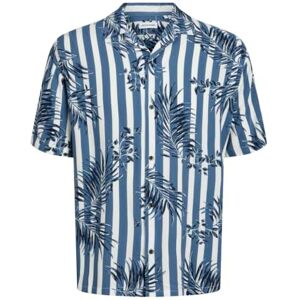 JACK & JONES Men's Jjjeff Resort AOP Shirt Ss, Ensign Blue, M JACK & JONES Men's Jjjeff Resort AOP Shirt Ss, Ensign Blue, M