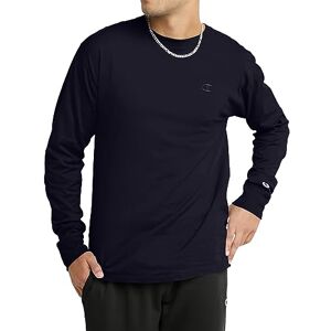 Champion Men's Classic Long Sleeve T-Shirt, Standard Fit, Script & C Logo, Available in Regular and Big & Tall, Navy, L Champion Men's Classic Long Sleeve T-Shirt, Standard Fit, Script & C Logo, Available in Regular and Big & Tall, Navy, L