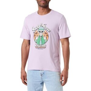 JACK & JONES Men's Jorcoconut Skull Tee SS Crew Neck T-Shirt, Lavender Frost, XS JACK & JONES Men's Jorcoconut Skull Tee SS Crew Neck T-Shirt, Lavender Frost, XS