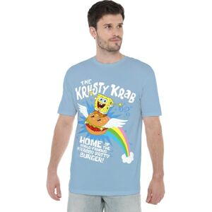 SPONGEBOB SQUAREPANTS Spongebob Burger Rider Unisex T Shirt, Light Blue, Medium SPONGEBOB SQUAREPANTS Spongebob Burger Rider Unisex T Shirt, Light Blue, Medium