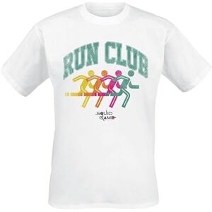 Squid Game Run Club Silhouette Unisex T Shirt, White, Large Squid Game Run Club Silhouette Unisex T Shirt, White, Large