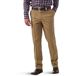 Wrangler Men's Riata Flat Front Relaxed Fit Casual Pant, Khaki, 38W x 34L Wrangler Men's Riata Flat Front Relaxed Fit Casual Pant, Khaki, 38W x 34L