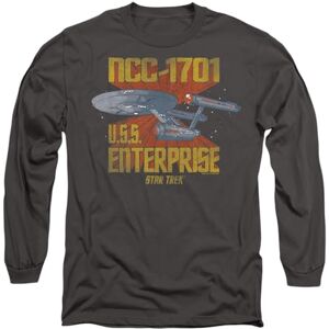 Star Trek Ncc1701 Mens Long Sleeve T Shirt, Charcoal, S Star Trek Ncc1701 Mens Long Sleeve T Shirt, Charcoal, S