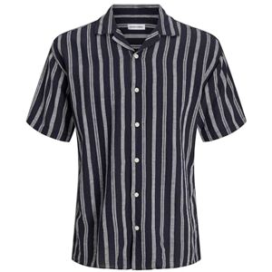 JACK & JONES Men's Jjeenzo Stripe Resort Shirt Ss Sn Short-Sleeved, Sky Captain, L JACK & JONES Men's Jjeenzo Stripe Resort Shirt Ss Sn Short-Sleeved, Sky Captain, L