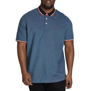 JACK & JONES Plus Men's Jjepaulos Polo Noos Ps T Shirt, Denim Blue/Detail:ps, 4XL Plus UK JACK & JONES Plus Men's Jjepaulos Polo Noos Ps T Shirt, Denim Blue/Detail:ps, 4XL Plus UK