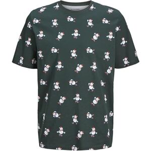 JACK & JONES Men's Jjxmas Merry AOP Tee Ss Crew Neck T-Shirt, Scarab, L JACK & JONES Men's Jjxmas Merry AOP Tee Ss Crew Neck T-Shirt, Scarab, L