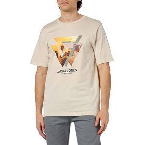 JACK & JONES Men's Jjcellox Tee SS Crew Neck T-Shirt, Moonbeam, S JACK & JONES Men's Jjcellox Tee SS Crew Neck T-Shirt, Moonbeam, S