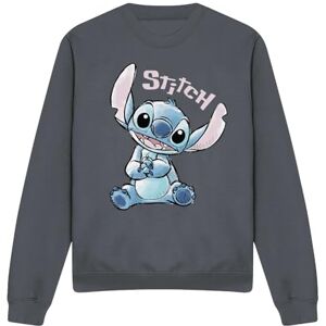 Disney Lilo And Stitch Colour Me Happy Adults Crew Sweatshirt, Charcoal, X-Large Disney Lilo And Stitch Colour Me Happy Adults Crew Sweatshirt, Charcoal, X-Large
