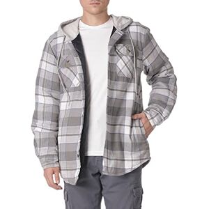 Wrangler Authentics Men's Long Sleeve Quilted Lined Flannel Shirt Jacket with Hood Button, Cloud Burst, S Wrangler Authentics Men's Long Sleeve Quilted Lined Flannel Shirt Jacket with Hood Button, Cloud Burst, S