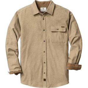 Legendary Whitetails Men's Buck Camp Flannel, Long Sleeve Plaid Button Down Casual Shirt, Corduroy Cuffs, Sand Heather, Medium Legendary Whitetails Men's Buck Camp Flannel, Long Sleeve Plaid Button Down Casual Shirt, Corduroy Cuffs, Sand Heather, Medium