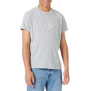GANT Men's D.1 Tonal Archive Shield T-Shirt T-Shirt, Grey Melange, XL GANT Men's D.1 Tonal Archive Shield T-Shirt T-Shirt, Grey Melange, XL