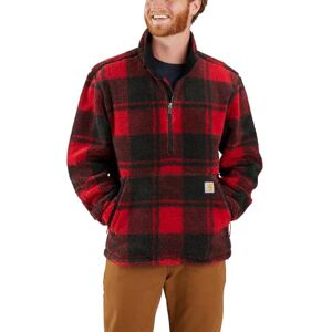 Carhartt 106443 Rain Defender Loose Fit Heavyweight Quarter-Zip Hooded Sweatshirt CRABAPPLE/BLACK PLAID L Carhartt 106443 Rain Defender Loose Fit Heavyweight Quarter-Zip Hooded Sweatshirt CRABAPPLE/BLACK PLAID L