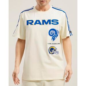 Pro Standard Mens NFL Los Angeles Rams Retro Classics Taping Tee Eggshell/Royal Blue M Pro Standard Mens NFL Los Angeles Rams Retro Classics Taping Tee Eggshell/Royal Blue M