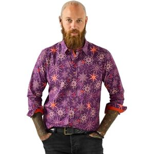 Joe Browns Men's Snowflake Print Long Sleeve Shirt, Purple, M Joe Browns Men's Snowflake Print Long Sleeve Shirt, Purple, M