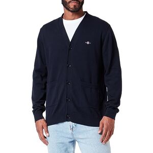 GANT Men's 8030556-433-L Classic Cotton V-Cardigan, Evening Blue, L GANT Men's 8030556-433-L Classic Cotton V-Cardigan, Evening Blue, L