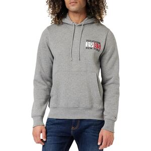 Tommy Hilfiger Men's Hoodie New York Flag, Grey (Medium Grey Heather), M Tommy Hilfiger Men's Hoodie New York Flag, Grey (Medium Grey Heather), M