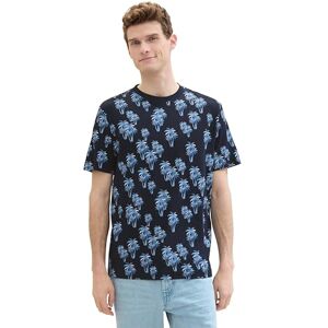 TOM TAILOR Men's 1040997 T-Shirt, 35062-Navy Multi Palm Design, L TOM TAILOR Men's 1040997 T-Shirt, 35062-Navy Multi Palm Design, L