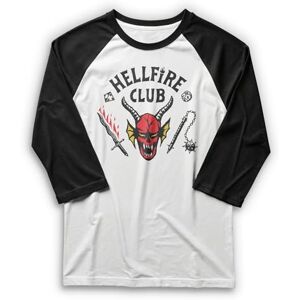 Stranger Things Men's Hellfire Club T-Shirt, White/Black, Small Stranger Things Men's Hellfire Club T-Shirt, White/Black, Small
