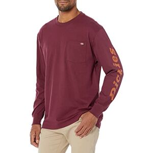 Dickies Men's Long Sleeve Wordmark Graphic T-Shirt, Burgundy, XL Dickies Men's Long Sleeve Wordmark Graphic T-Shirt, Burgundy, XL