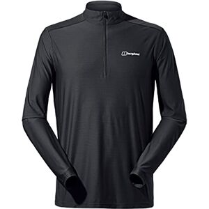 Berghaus Men's 24/7 Half Zip Long Sleeve Tech Baselayer T-Shirt Moisture Wicking Breathable, Black/Black, XS Berghaus Men's 24/7 Half Zip Long Sleeve Tech Baselayer T-Shirt Moisture Wicking Breathable, Black/Black, XS