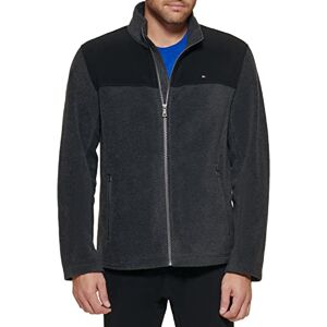 Tommy Hilfiger Men's Classic Zip Front Polar Fleece Jacket, Black/Charcoal, S Tommy Hilfiger Men's Classic Zip Front Polar Fleece Jacket, Black/Charcoal, S
