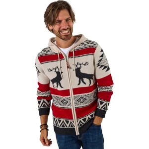 Joe Browns Mens Stag Pattern Zip Hoodie Sweatshirt, Off-white, XXL UK Joe Browns Mens Stag Pattern Zip Hoodie Sweatshirt, Off-white, XXL UK