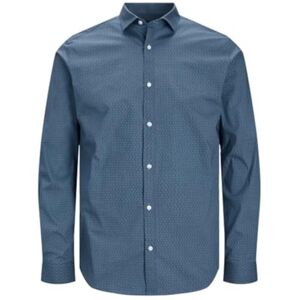 JACK & JONES Men's Jprblablackpool Stretch Shirt Ls Aw23 Sn Casual, Perfect Navy/fit: Slim fit, L JACK & JONES Men's Jprblablackpool Stretch Shirt Ls Aw23 Sn Casual, Perfect Navy/fit: Slim fit, L