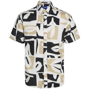 JACK & JONES Men's Jorjoshua Aruba AOP Shirt Ss Short-Sleeved, Fields of Rye/AOP:Abstract, M JACK & JONES Men's Jorjoshua Aruba AOP Shirt Ss Short-Sleeved, Fields of Rye/AOP:Abstract, M