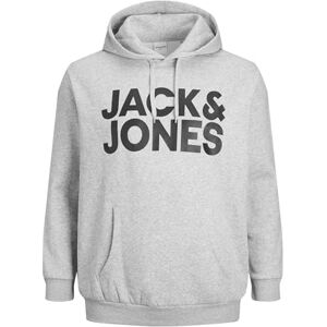 JACK & JONES JACK&JONES PLUS Men's JJECORP Logo Sweat Hood NOOS PS Hooded Sweatshirt, Light Grey Melange, 4XL JACK & JONES JACK&JONES PLUS Men's JJECORP Logo Sweat Hood NOOS PS Hooded Sweatshirt, Light Grey Melange, 4XL