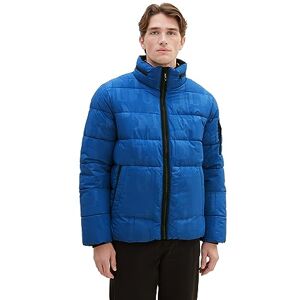 TOM TAILOR Men's Puffer Jacket with Removable Hood, 32830-blue Tonal Big Wording Design, XL TOM TAILOR Men's Puffer Jacket with Removable Hood, 32830-blue Tonal Big Wording Design, XL