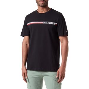 Tommy Hilfiger Men's Chest Stripe Short Sleeve Round Neck T-Shirt, Black (Black), XS Tommy Hilfiger Men's Chest Stripe Short Sleeve Round Neck T-Shirt, Black (Black), XS