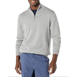Amazon Essentials Men's 100% Cotton Quarter-Zip Jumper, Medium Grey Heather, L Amazon Essentials Men's 100% Cotton Quarter-Zip Jumper, Medium Grey Heather, L