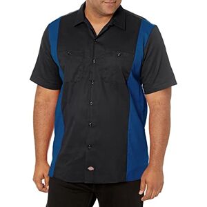 Dickies Men's Short-Sleeve Two-Tone Work Shirt, Black/Royal Blue, XL Dickies Men's Short-Sleeve Two-Tone Work Shirt, Black/Royal Blue, XL
