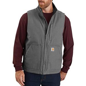 Carhartt Men's Weste Lockerer Passform, Washed Duck mit Sherpa-futter und Stehkragen Work Utility Outerwear, Gravel, L Carhartt Men's Weste Lockerer Passform, Washed Duck mit Sherpa-futter und Stehkragen Work Utility Outerwear, Gravel, L