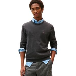 Tommy Hilfiger Men’s Essential Cotton Round Neck Jumper, Grey (Dark Grey Heather), XXL Tommy Hilfiger Men’s Essential Cotton Round Neck Jumper, Grey (Dark Grey Heather), XXL
