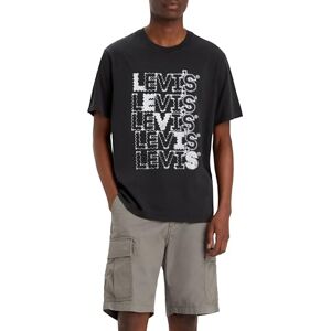 Levi's Men's Ss Relaxed Fit Tee T-Shirt, Zigzag Headline Gd Caviar, S Levi's Men's Ss Relaxed Fit Tee T-Shirt, Zigzag Headline Gd Caviar, S