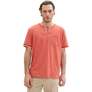 TOM TAILOR Men's 1041785 T-Shirt, 35600-Marocco Orange Fine Stripe, L TOM TAILOR Men's 1041785 T-Shirt, 35600-Marocco Orange Fine Stripe, L