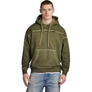 G-STAR Men's Garment Dyed Loose Hoodie, Green (dark olive gd D24219-D249-C793), M G-STAR Men's Garment Dyed Loose Hoodie, Green (dark olive gd D24219-D249-C793), M