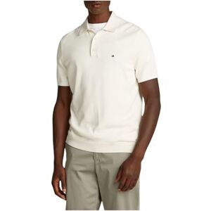 Tommy Hilfiger Men’s Short Sleeve Essential Cotton Knitted Dick Polo Shirt, Off-White (Ivory Petal), XL Tommy Hilfiger Men’s Short Sleeve Essential Cotton Knitted Dick Polo Shirt, Off-White (Ivory Petal), XL