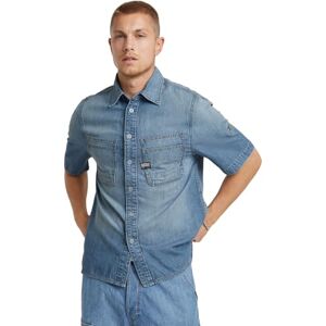 G-STAR RAW G-Star Men's Slanted Double Pocket Regular Shirt , Blue (sun faded thames D24602-D539-G341), M G-STAR RAW G-Star Men's Slanted Double Pocket Regular Shirt , Blue (sun faded thames D24602-D539-G341), M