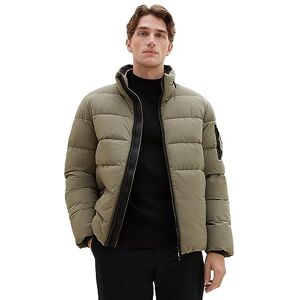 TOM TAILOR Men's Puffer Jacket with Removable Hood, 32097-smokey Olive Green, XL TOM TAILOR Men's Puffer Jacket with Removable Hood, 32097-smokey Olive Green, XL