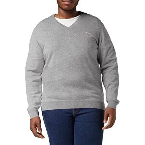 GANT Men's 8030562-92-4XL Classic Cotton V-Neck, Dark Grey Melange, 4XL GANT Men's 8030562-92-4XL Classic Cotton V-Neck, Dark Grey Melange, 4XL