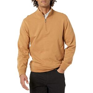 Amazon Essentials Men's Lightweight French Terry Quarter-Zip Mock Neck Jumper, Tan, XS Amazon Essentials Men's Lightweight French Terry Quarter-Zip Mock Neck Jumper, Tan, XS