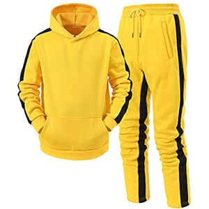 LHHH Men's Tracksuit Set, Fleece Hooded Sweater Zip Jacket + Pants Sports, 2-Piece Gym Hooded Sweatpants Sweatpants