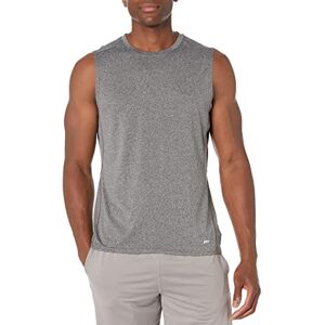 Amazon Essentials Men's Active Quick Dry Tech Stretch Lightweight Sleeveless Muscle Shirt, Black Heather, XXL Amazon Essentials Men's Active Quick Dry Tech Stretch Lightweight Sleeveless Muscle Shirt, Black Heather, XXL